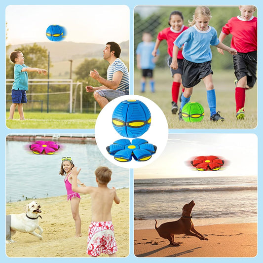 Pet Toy Flying Saucer Ball For Dogs 6 Lights Flying Saucer Ball Outdoor Yard Dog Toys Magic Stomp Magic Ball Children Toy Magic UFO Ball For Dogs Game