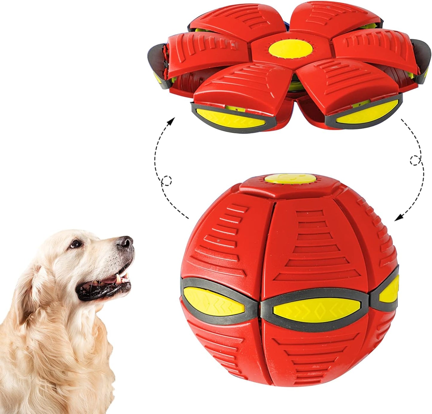Pet Toy Flying Saucer Ball For Dogs 6 Lights Flying Saucer Ball Outdoor Yard Dog Toys Magic Stomp Magic Ball Children Toy Magic UFO Ball For Dogs Game
