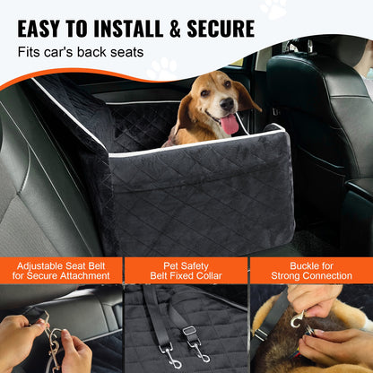 Dog Booster Car Seat Pet Car Seat For Medium Large Dog Up To 55 Lbs Black