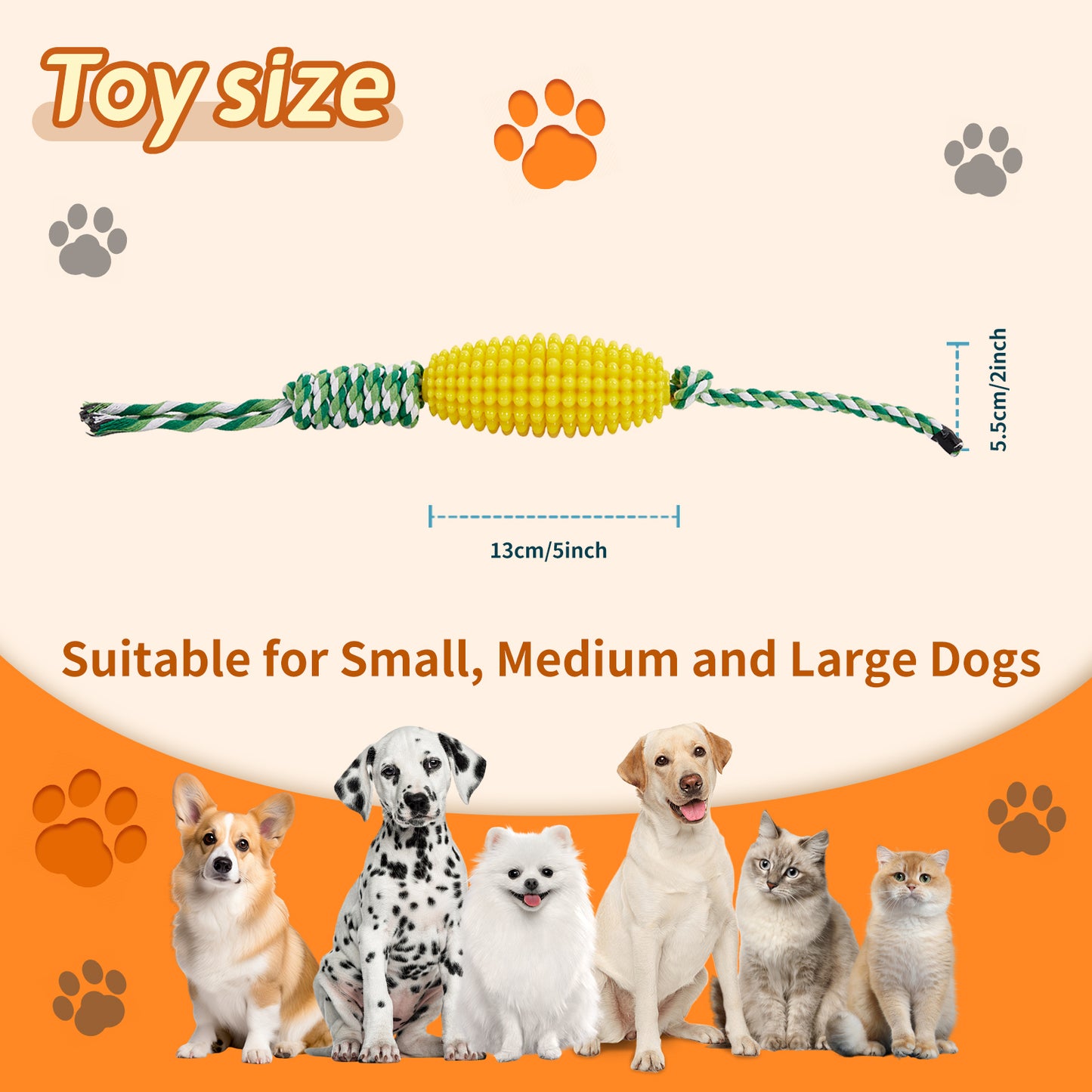 Puppy Toothbrush Clean Teeth Interactive Corn Toys Dog Toys Aggressive Chewers Dog Chew Toys